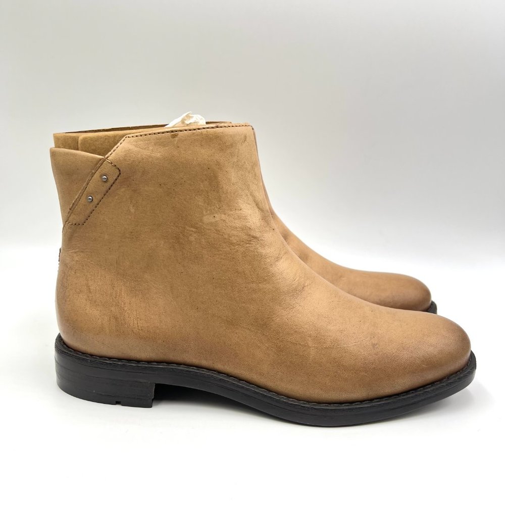 Franco Sarto Womens Size 6.5 Mobi Brown Tan Leather Ankle Boots Booties Shoes
